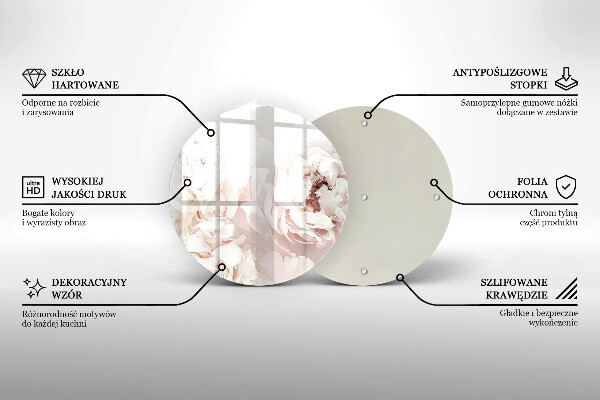 Skärbräda glas unik Pastellpioner