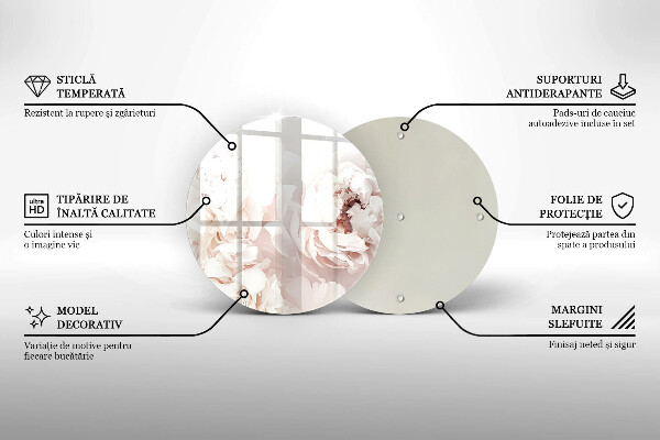 Skärbräda glas unik Pastellpioner