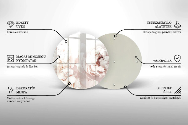 Skärbräda glas unik Pastellpioner