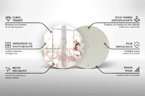 Skärbräda glas unik Pastellpioner