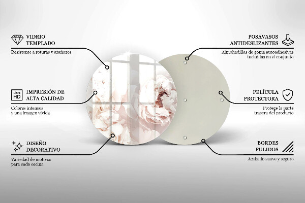 Skärbräda glas unik Pastellpioner