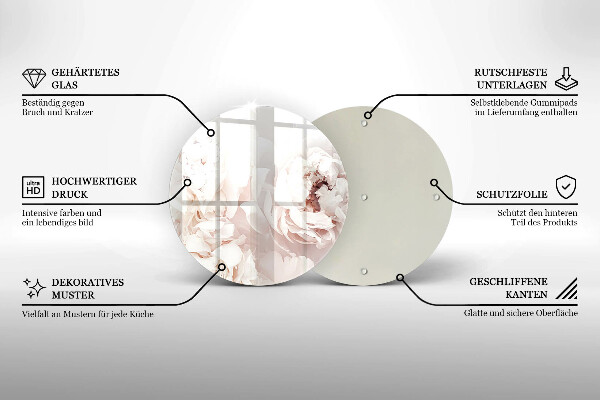 Skärbräda glas unik Pastellpioner