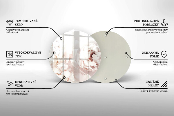 Skärbräda glas unik Pastellpioner