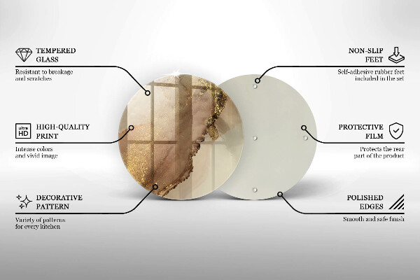 Skärbräda glas unik Guld abstraktion