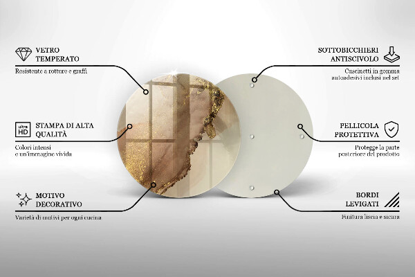 Skärbräda glas unik Guld abstraktion