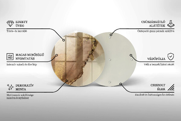 Skärbräda glas unik Guld abstraktion