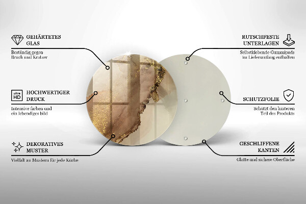 Skärbräda glas unik Guld abstraktion