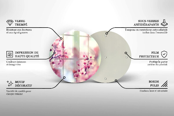 Skärbräda glas unik Vårrosa blommor