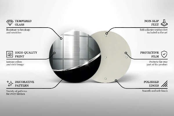 Skärbräda glas unik Abstraktion med metall
