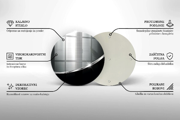 Skärbräda glas unik Abstraktion med metall