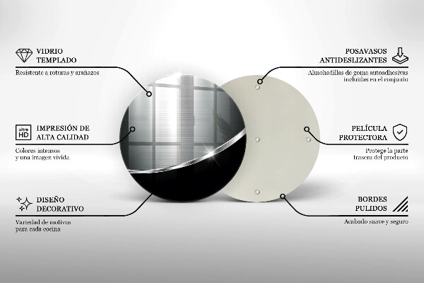 Skärbräda glas unik Abstraktion med metall