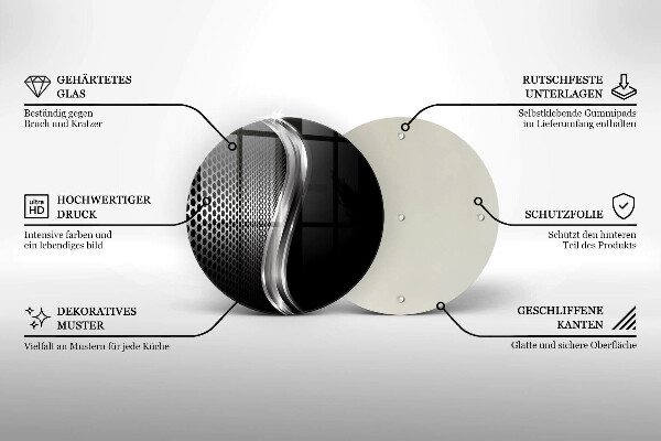 Skärbräda glas unik Metallstruktur