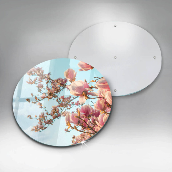 Skärbräda glas unik Rosa blommor träd