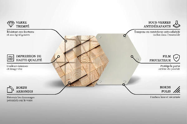 Skärbräda glas sexhörning Trärutor