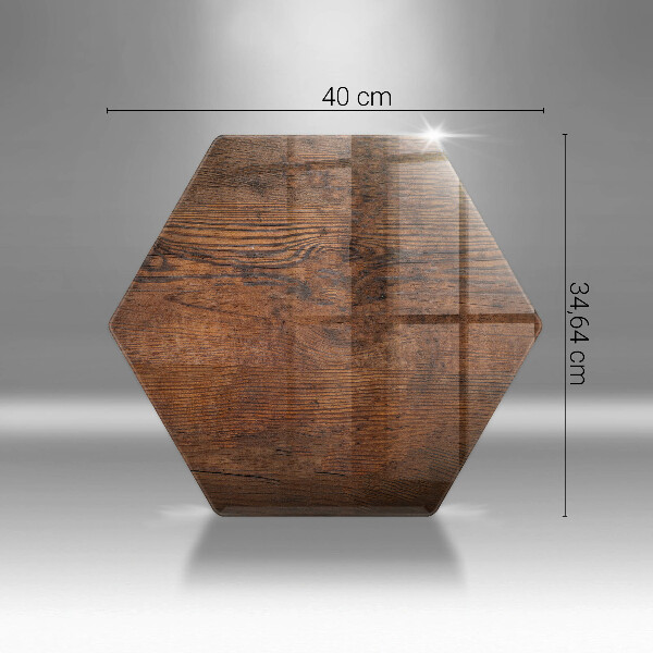 Skärbräda glas sexhörning Mörk träskiva