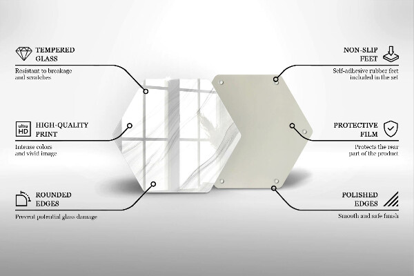 Skärbräda glas sexhörning Delikat marmor