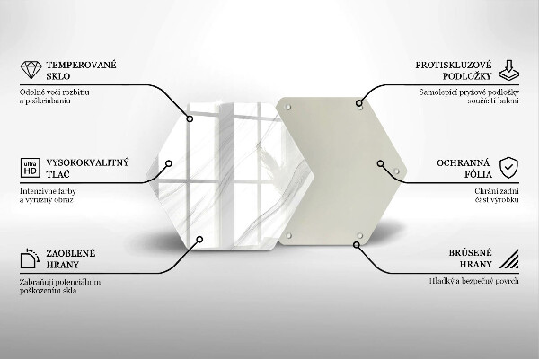 Skärbräda glas sexhörning Delikat marmor