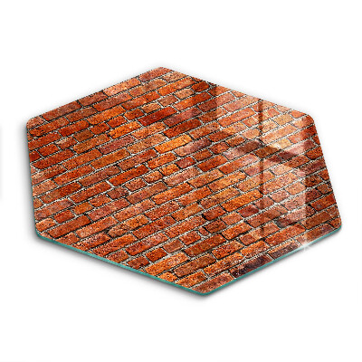 Skärbräda glas sexhörning Vägg av tegelvägg