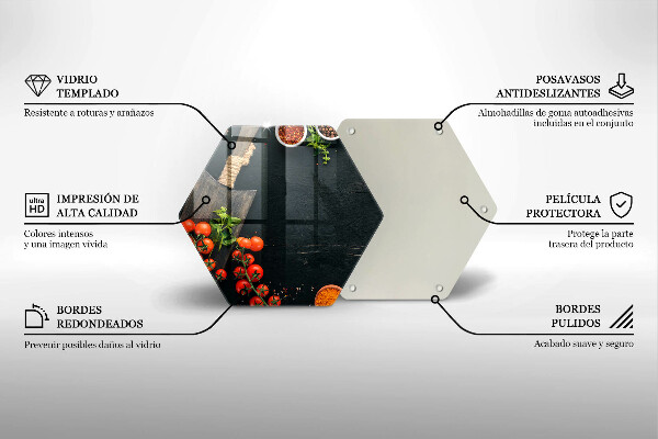 Skärbräda glas sexhörning Körsbärstomater