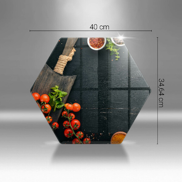 Skärbräda glas sexhörning Körsbärstomater