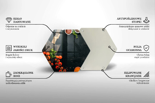 Skärbräda glas sexhörning Körsbärstomater