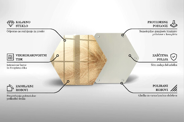 Skärbräda glas sexhörning Strandsandsemester
