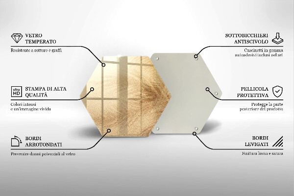 Skärbräda glas sexhörning Strandsandsemester