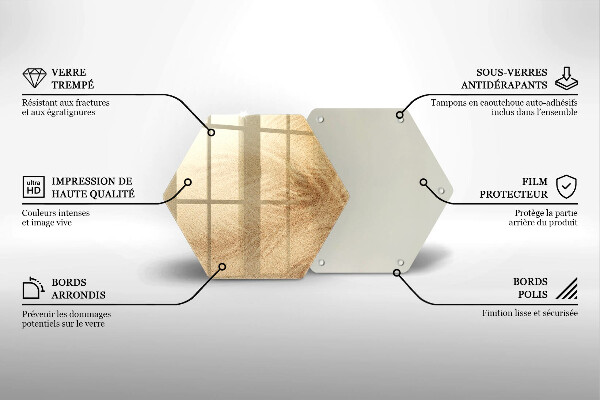 Skärbräda glas sexhörning Strandsandsemester