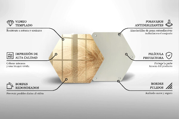 Skärbräda glas sexhörning Strandsandsemester
