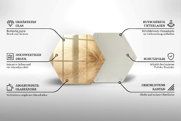 Skärbräda glas sexhörning Strandsandsemester