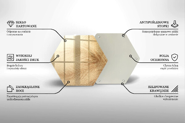 Skärbräda glas sexhörning Strandsandsemester