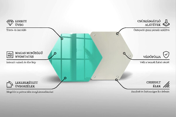 Skärbräda glas sexhörning Färg grön