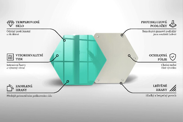 Skärbräda glas sexhörning Färg grön