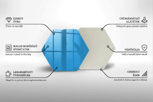 Skärbräda glas sexhörning Färg blå