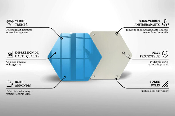 Skärbräda glas sexhörning Färg blå