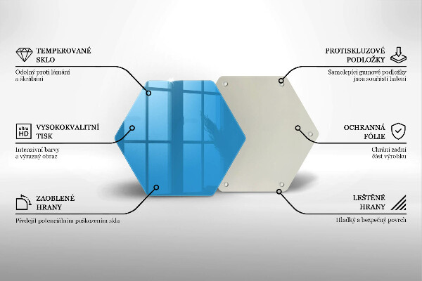 Skärbräda glas sexhörning Färg blå