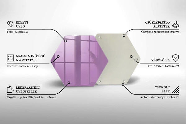 Skärbräda glas sexhörning Violett