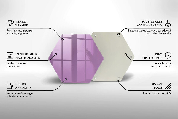Skärbräda glas sexhörning Violett