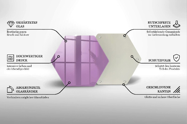 Skärbräda glas sexhörning Violett