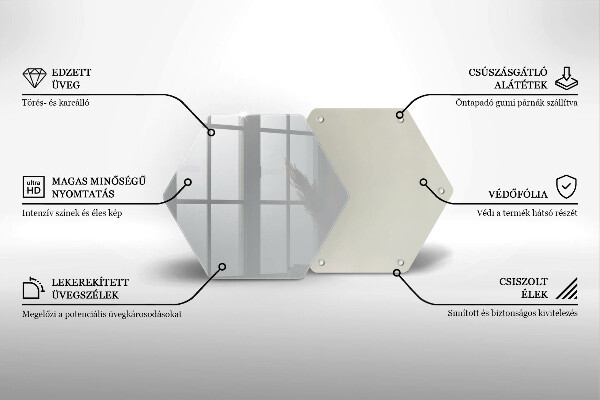 Skärbräda glas sexhörning Färg grå