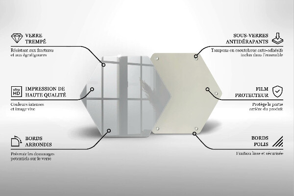Skärbräda glas sexhörning Färg grå