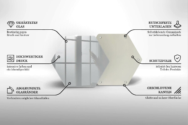 Skärbräda glas sexhörning Färg grå