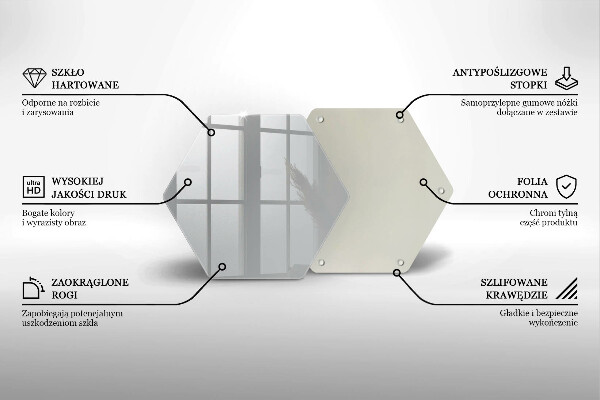 Skärbräda glas sexhörning Färg grå