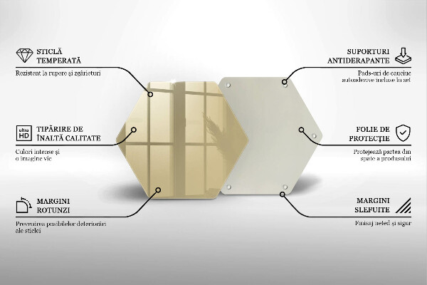 Skärbräda glas sexhörning Beige färg