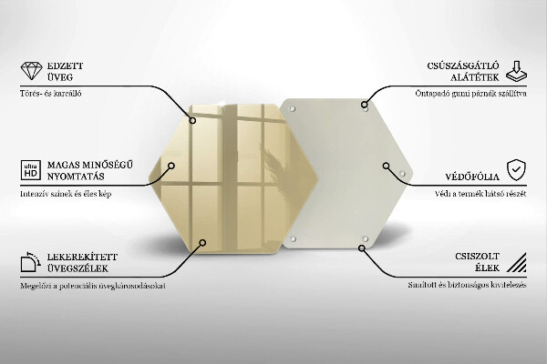 Skärbräda glas sexhörning Beige färg