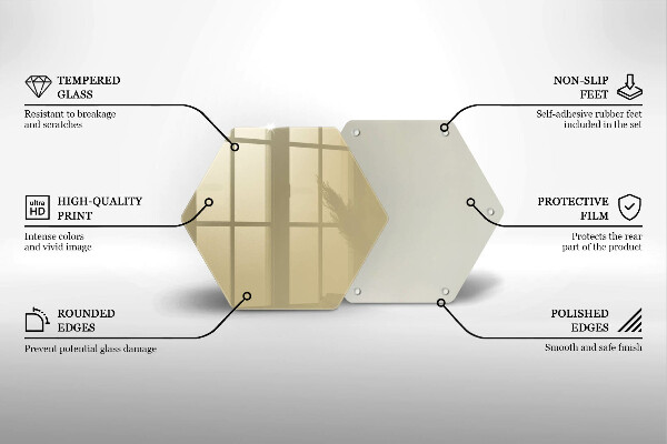 Skärbräda glas sexhörning Beige färg