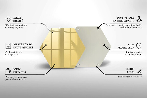 Skärbräda glas sexhörning Gul