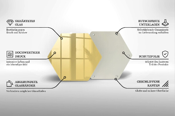 Skärbräda glas sexhörning Gul