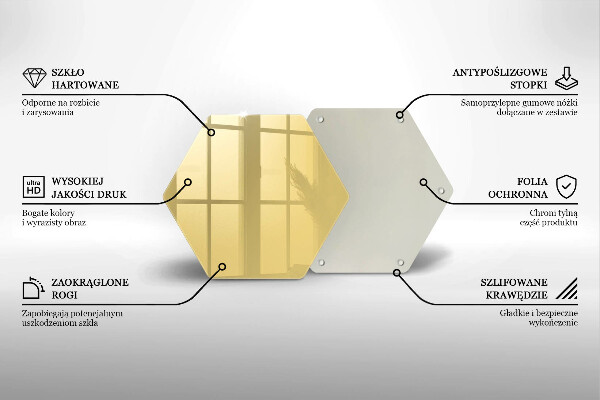 Skärbräda glas sexhörning Gul