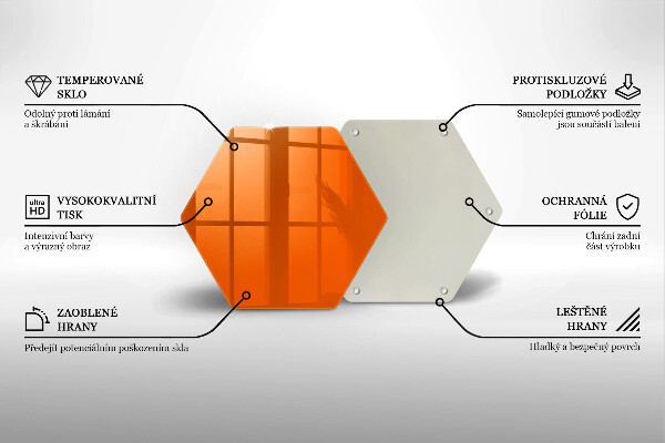 Skärbräda glas sexhörning Orange färg